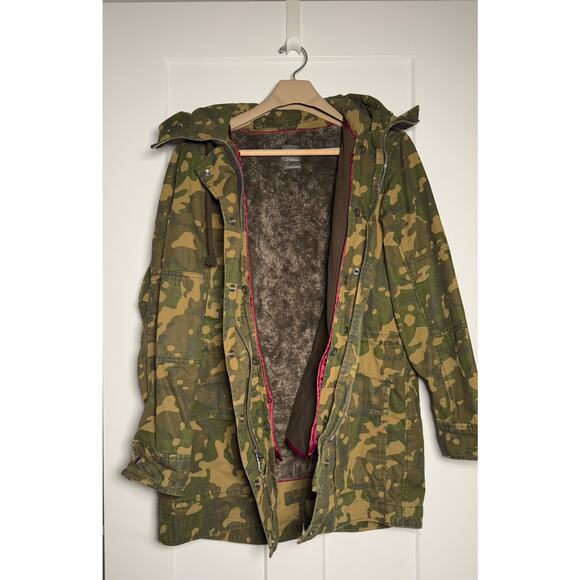 Gap Adult Large Camouflage woodland Sherpa lined jacket coat hooded Field chore - Picture 3 of 15